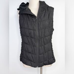 Blanc Noir Womens‎ Black Full Zip Hooded Sleeveless Jacket Size XL